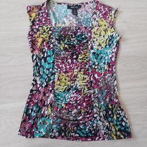 Colorful abstract animal print top